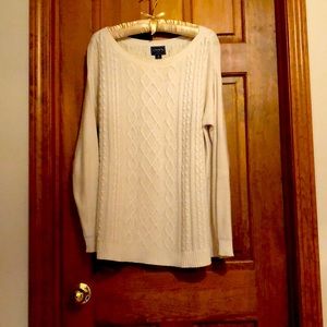 SALE!!! Chaps Creamy White Cable Knit Sweater